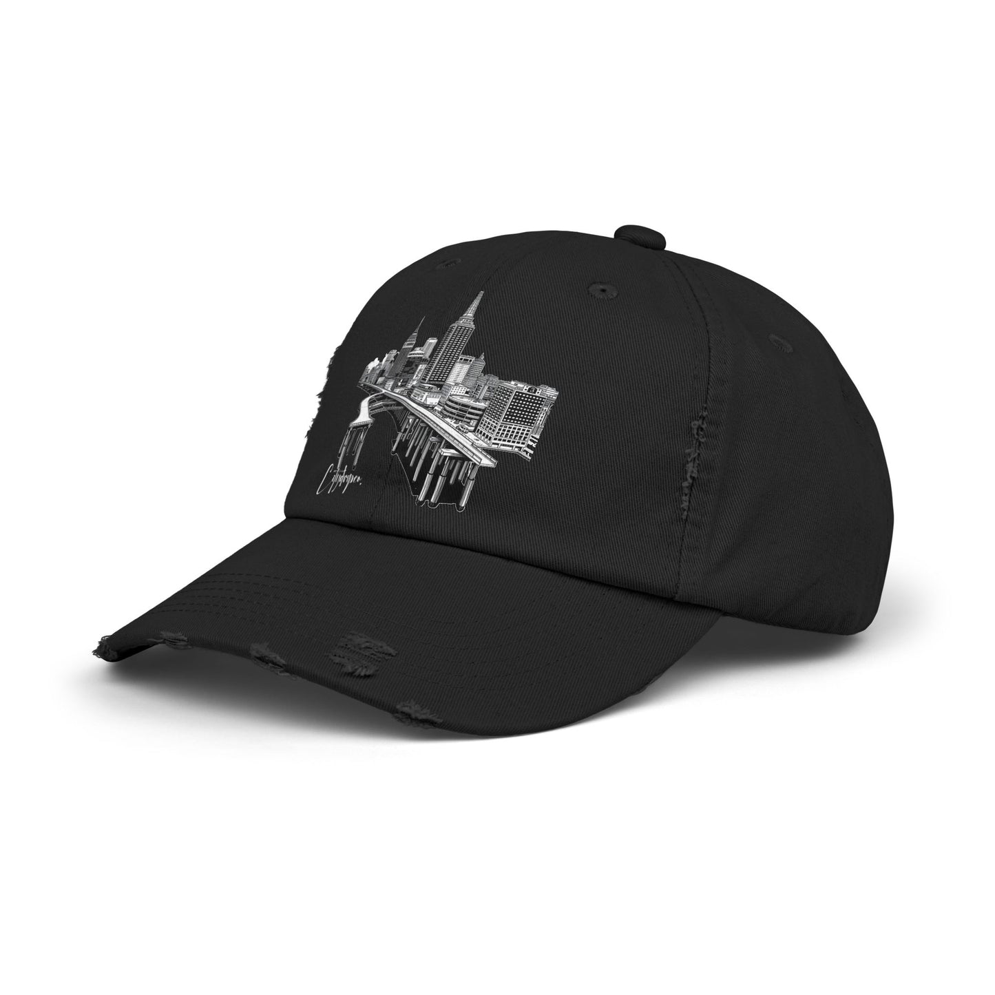 A Citydripco. Bridge Drip Distressed Cap for Everyday Wear, Casual Black Hat, Trendy Gift for Him or Her, Summer Accessory, Party Headwear
