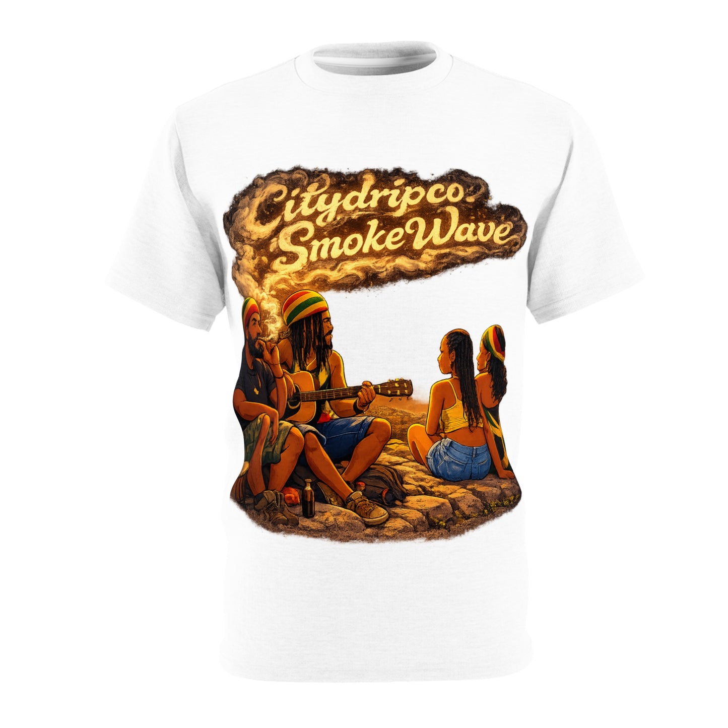 Citydripco. Smoke Wave Reggae Beach Jam T‑Shirt — "Citydripco Smoke Wave" Graphic Tee