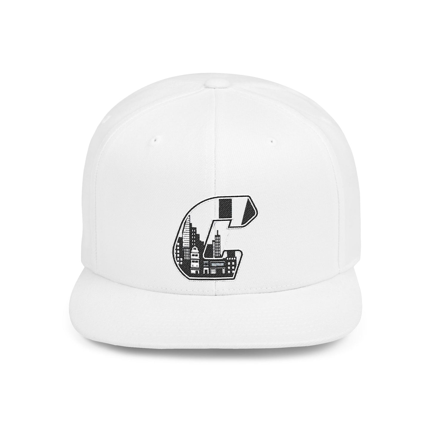 City  Skyline C Patch Flat Bill Snapback Hat