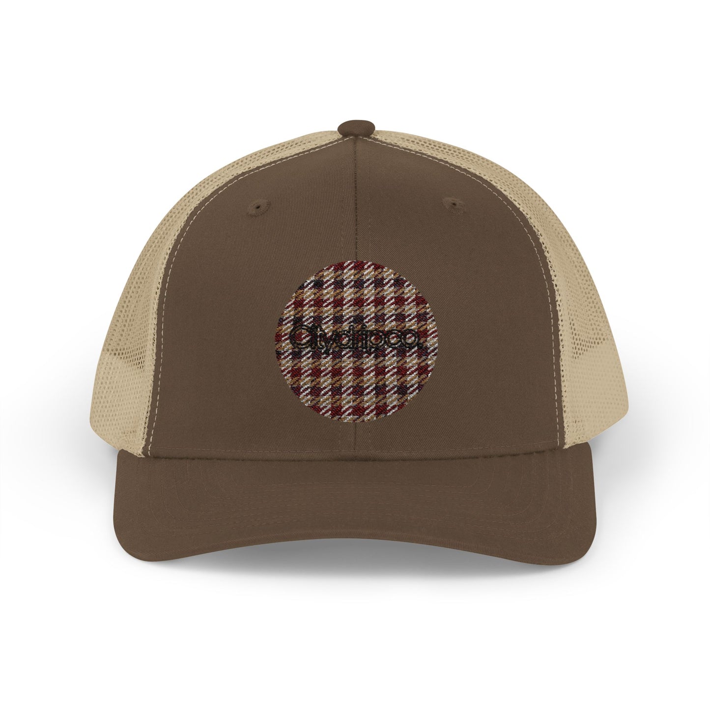 Citydripco. Plaid Brownleaf Pattern Snapback Trucker Cap - Trendy & Comfortable Hat