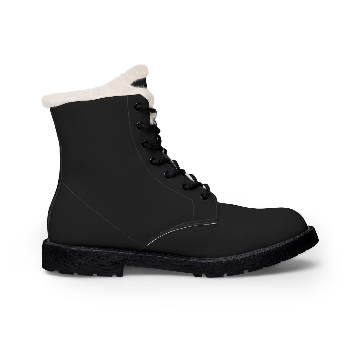 Citydripco. City C Men's Fur-Lined Leather Boots with Monogram Stitch Detail