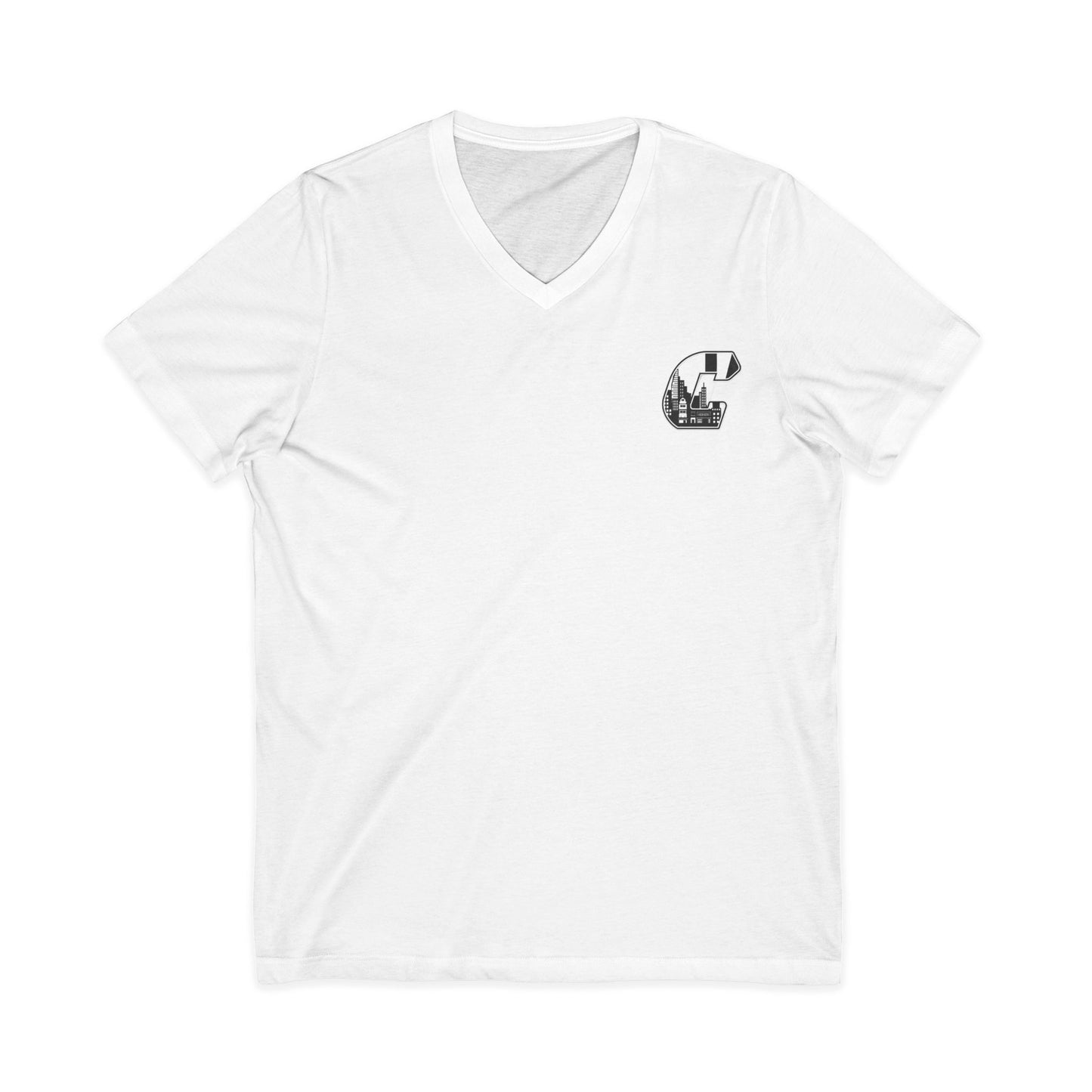 A Citydripco.  City C V-Neck Tee, Urban Aesthetic Shirt, Casual Wear, Gift for City Lovers, Everyday Fashion, Graphic Tee