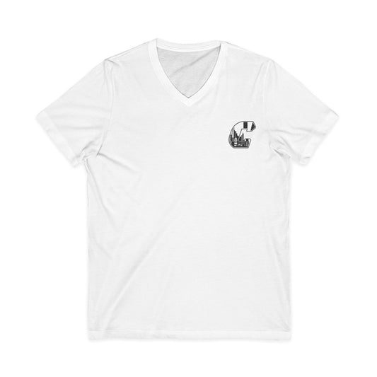 A Citydripco.  City C V-Neck Tee, Urban Aesthetic Shirt, Casual Wear, Gift for City Lovers, Everyday Fashion, Graphic Tee