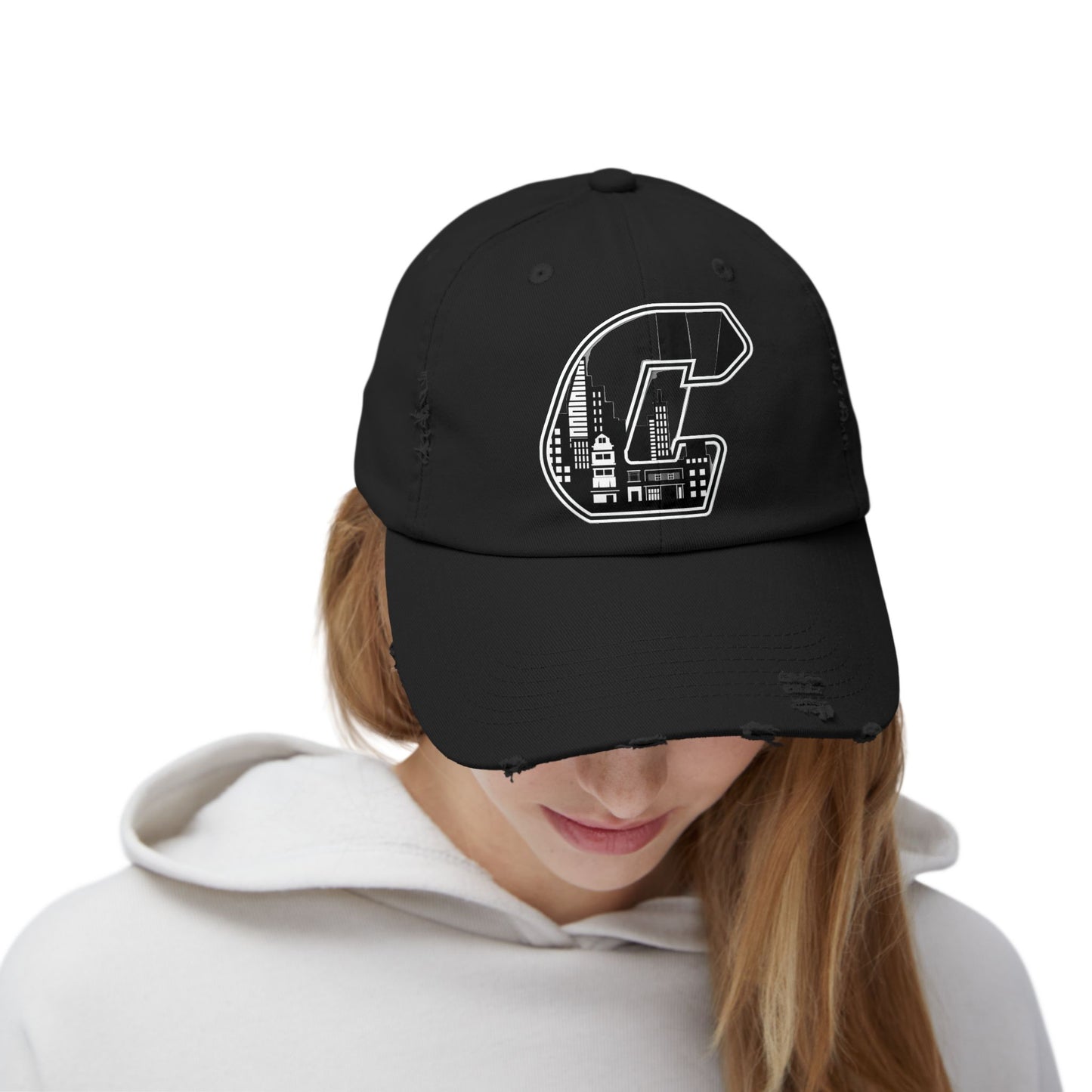 A Citydripco. City C Urban Distressed Cap, Casual Hat, Unisex Baseball Cap, Trendy Headwear, Street Style Accessory