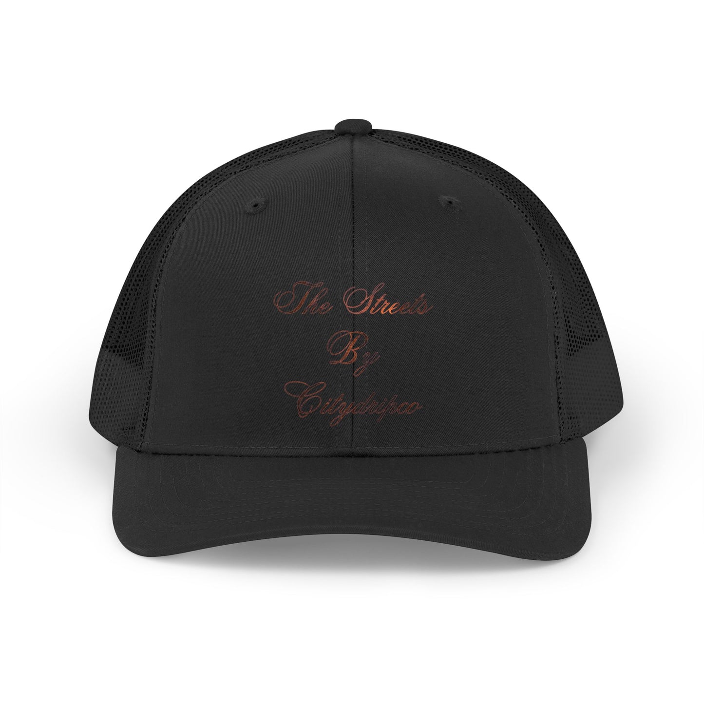 Trucker Hat — "The Streets By Citydripco" Retro Script Mesh Cap