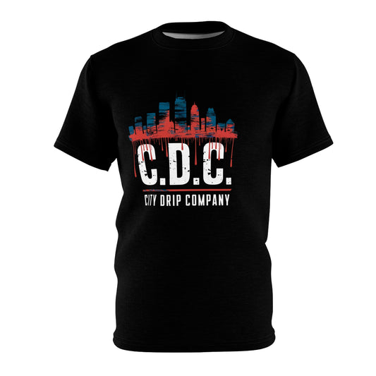 Mens Citydripco. Red & Blue City Urban Streetwear Tee - CDC City Drip Company