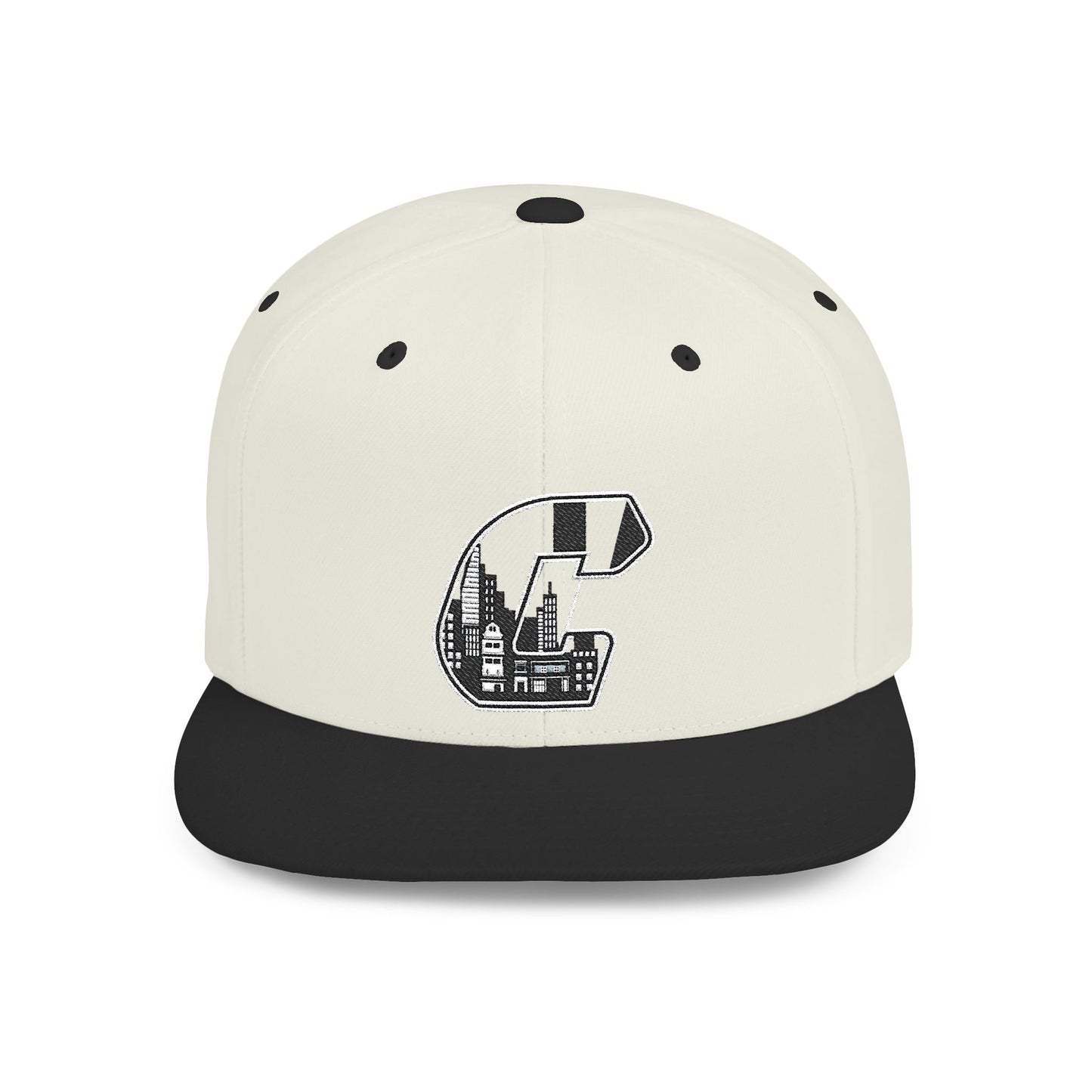 City  Skyline C Patch Flat Bill Snapback Hat
