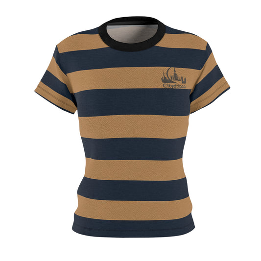 A Citydripco. Striped Stylish Women's Cut & Sew Tee, Casual Striped Top, Perfect for Summer, Outdoor Adventures, Everyday Wear, Gift for Her
