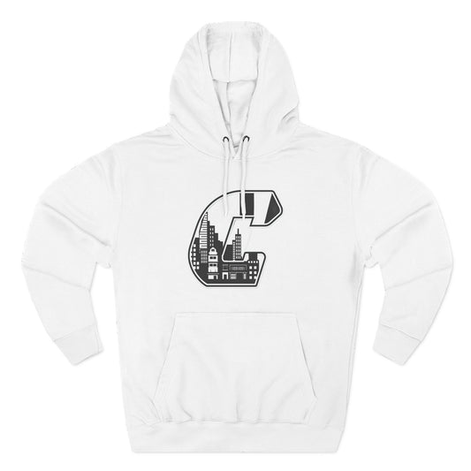 Citydripco. City C Three-Panel Fleece Hoodie, City Style Sweatshirt, Cozy Layer, Graphic Hoodie, Winter Fashion