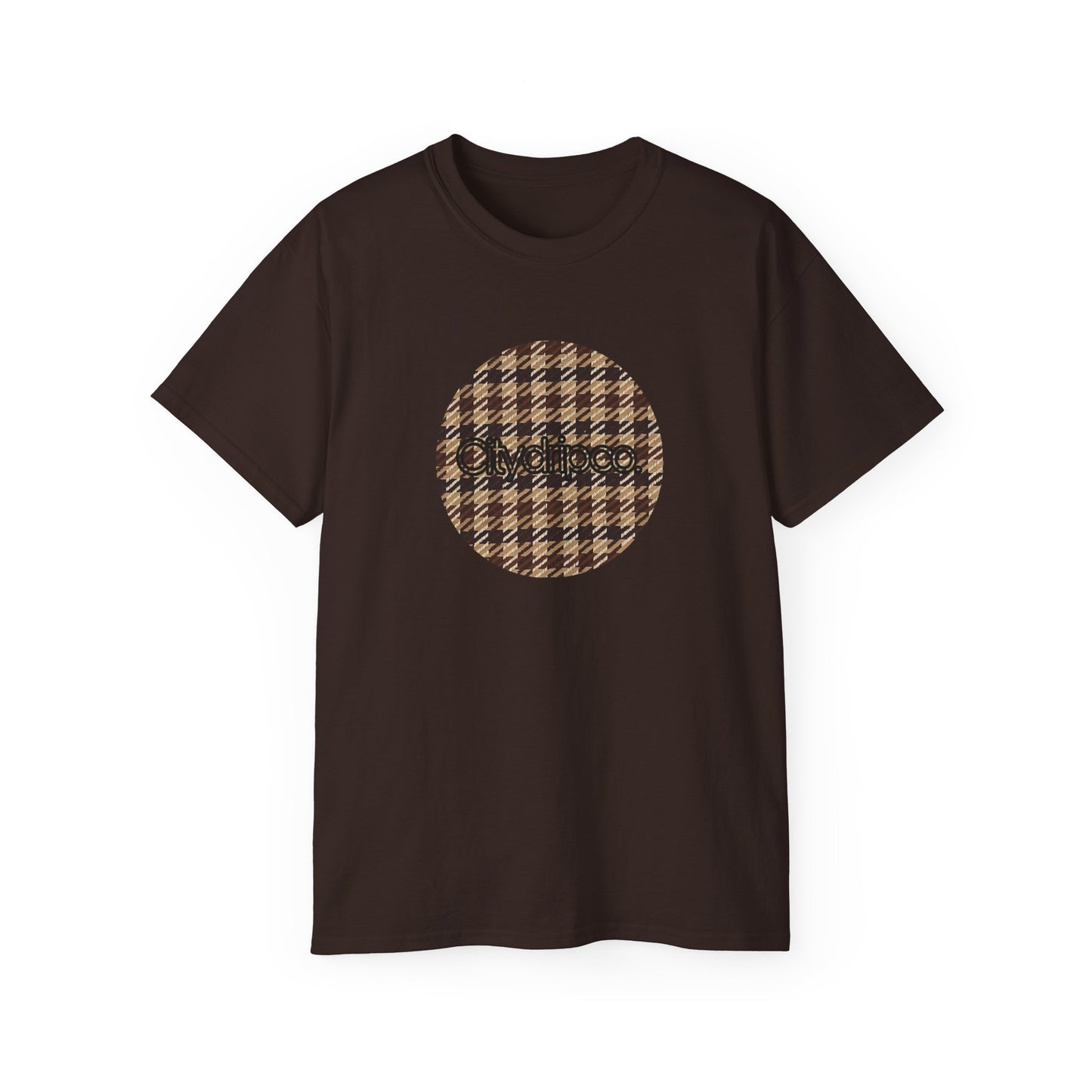 Citydripco. Plaid  Brownleaf Graphic Unisex Ultra Cotton Tee - Casual Chic Style