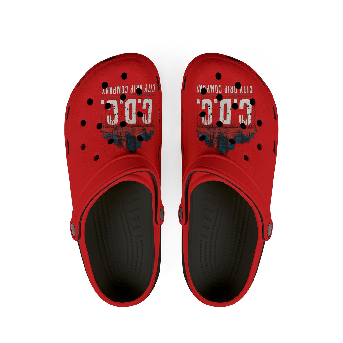 Mens Citydripco. Red & Blue City Style EVA Foam Slippers - Comfortable & Trendy Red Clogs