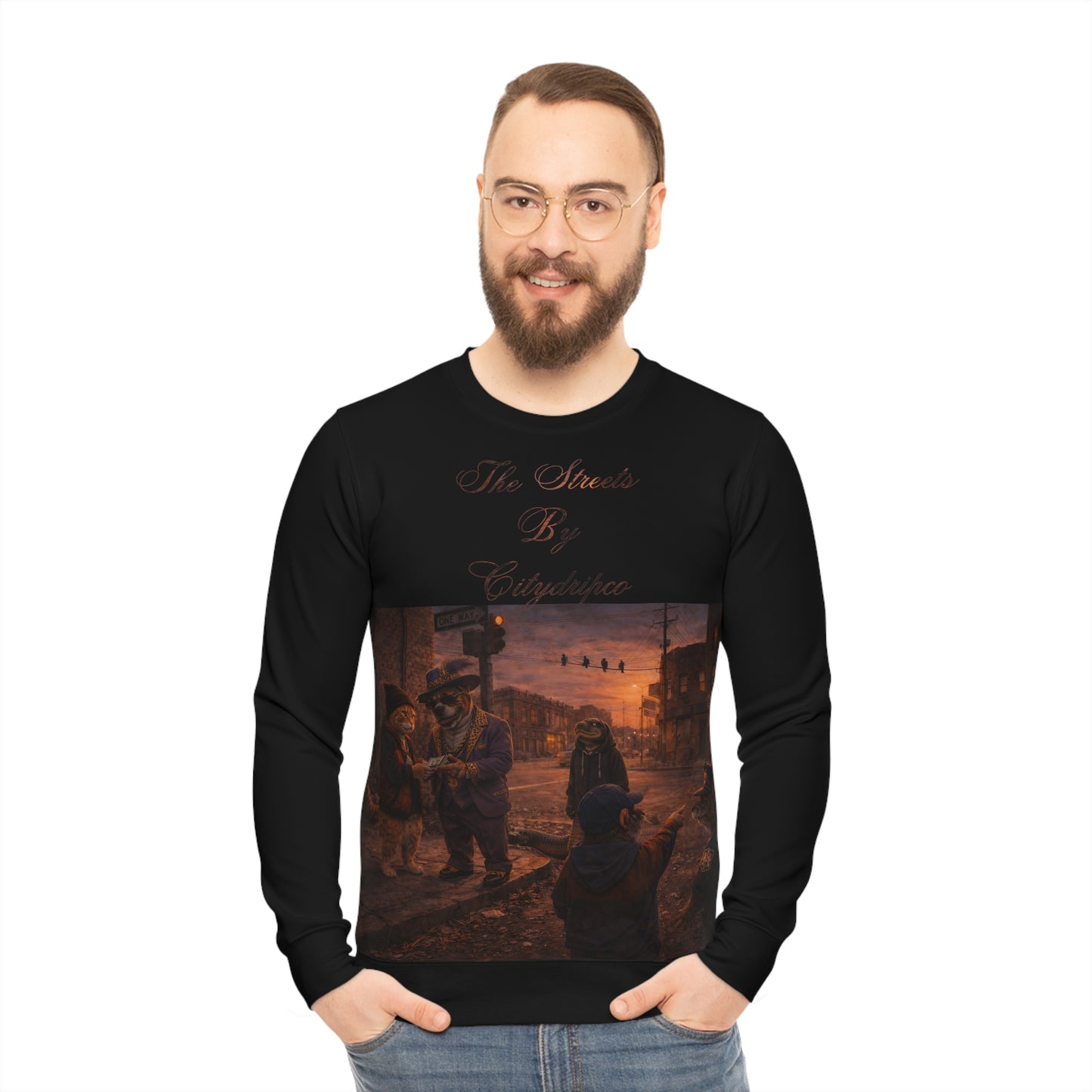 Vintage Street Scene Sweatshirt — 'The Streets Is Everywhere' Artistic Pullover
