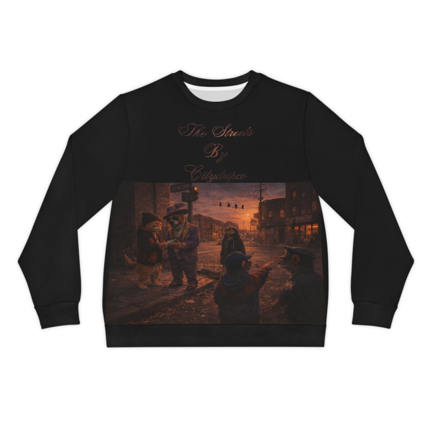 Vintage Street Scene Sweatshirt — 'The Streets Is Everywhere' Artistic Pullover
