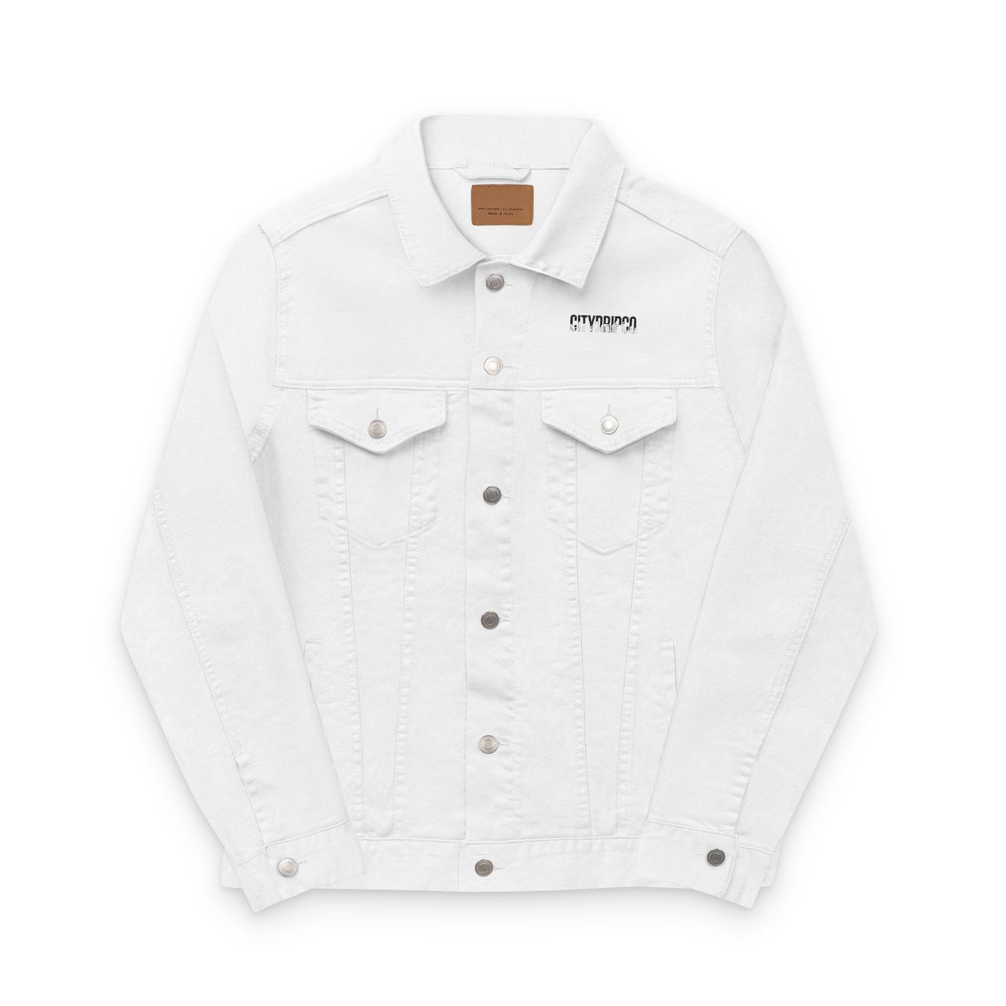A Citydripco. Unisex Embroidered Denim Jacket, Stylish Casual Outerwear, Perfect Gift for Travelers, Summer Layering, Fashion Statement