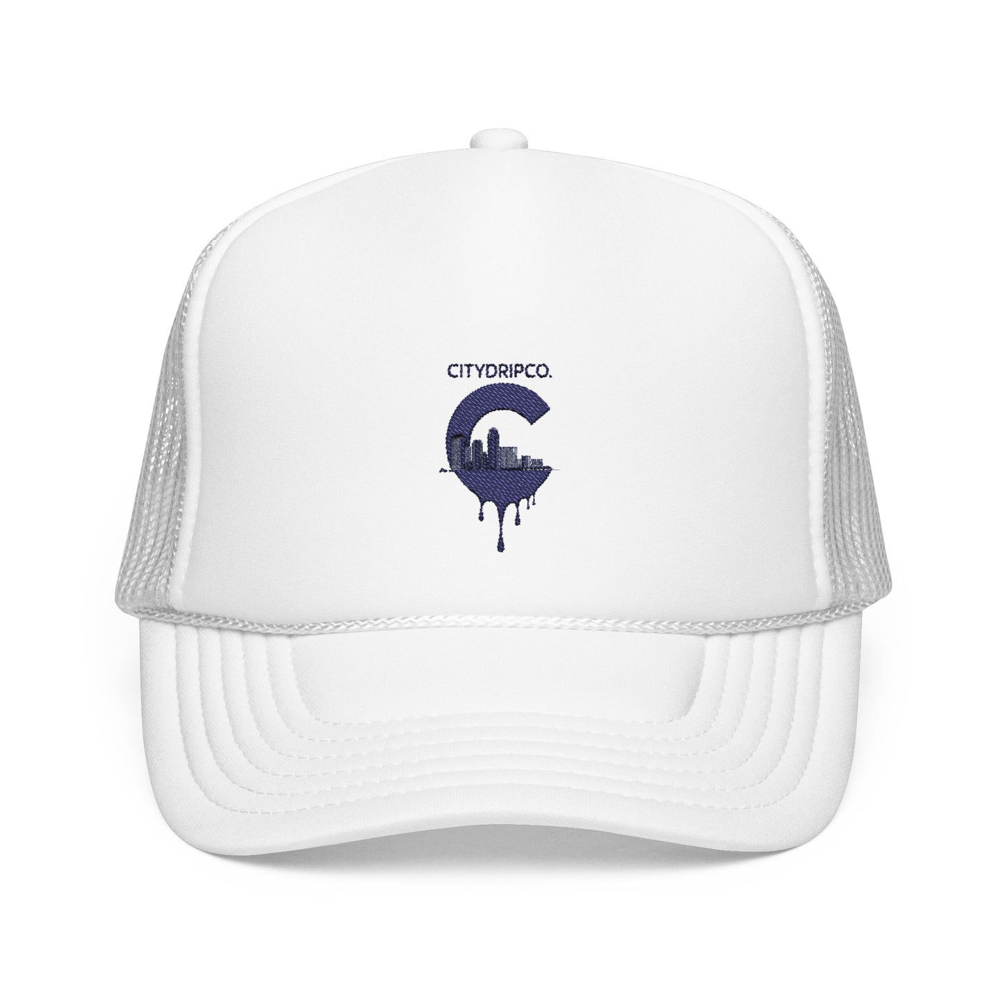 Citydripco. City C Urban Style Foam Trucker Hat - Embroidered City Drip Design