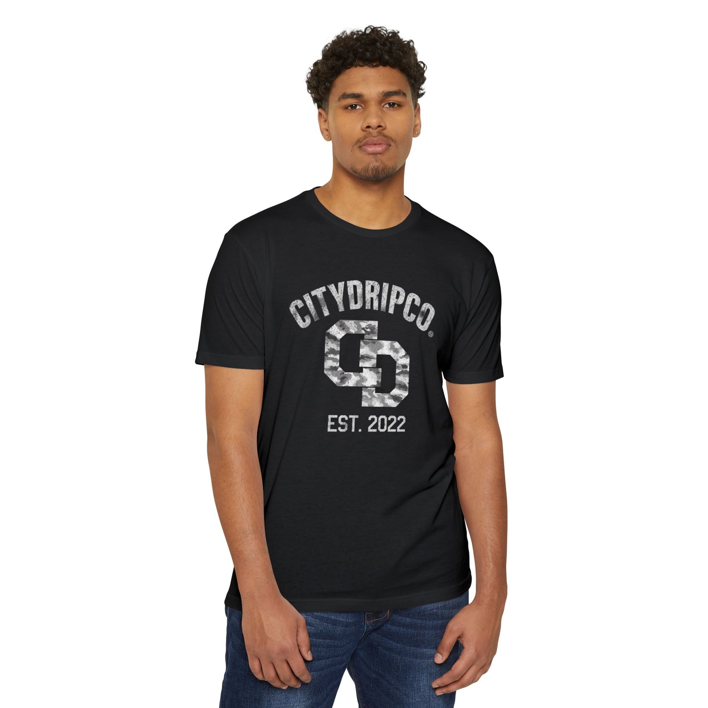 CityDripCo. Est. 2022 Graphic T-Shirt — Vintage Camo Logo Tee