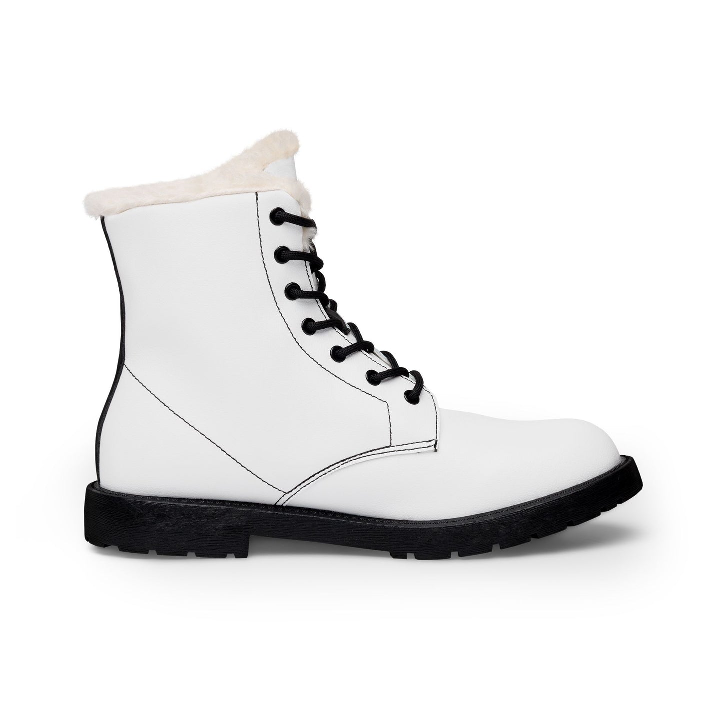 Citydripco City C Men's Fur-Lined Leather Boots — Insulated Winter Combat Style with Side Skull Graphic