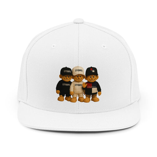 Citydripco Bears Snapback Hat — Trio Teddy Streetwear Embroidered Logo