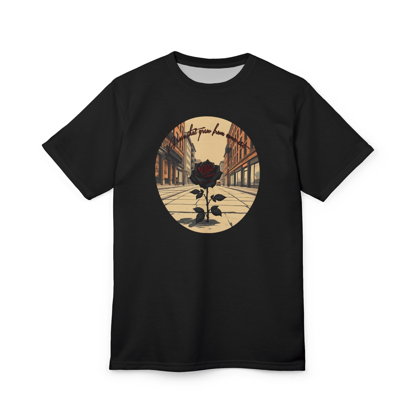 A Rose That Grew From Concrete Unisex Rose Graphic Tee - Perfect for Art Lovers & Special Occasions