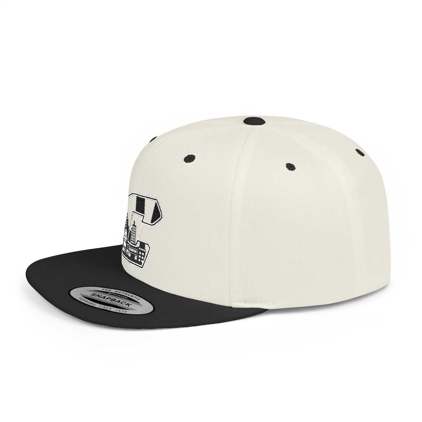 City  Skyline C Patch Flat Bill Snapback Hat