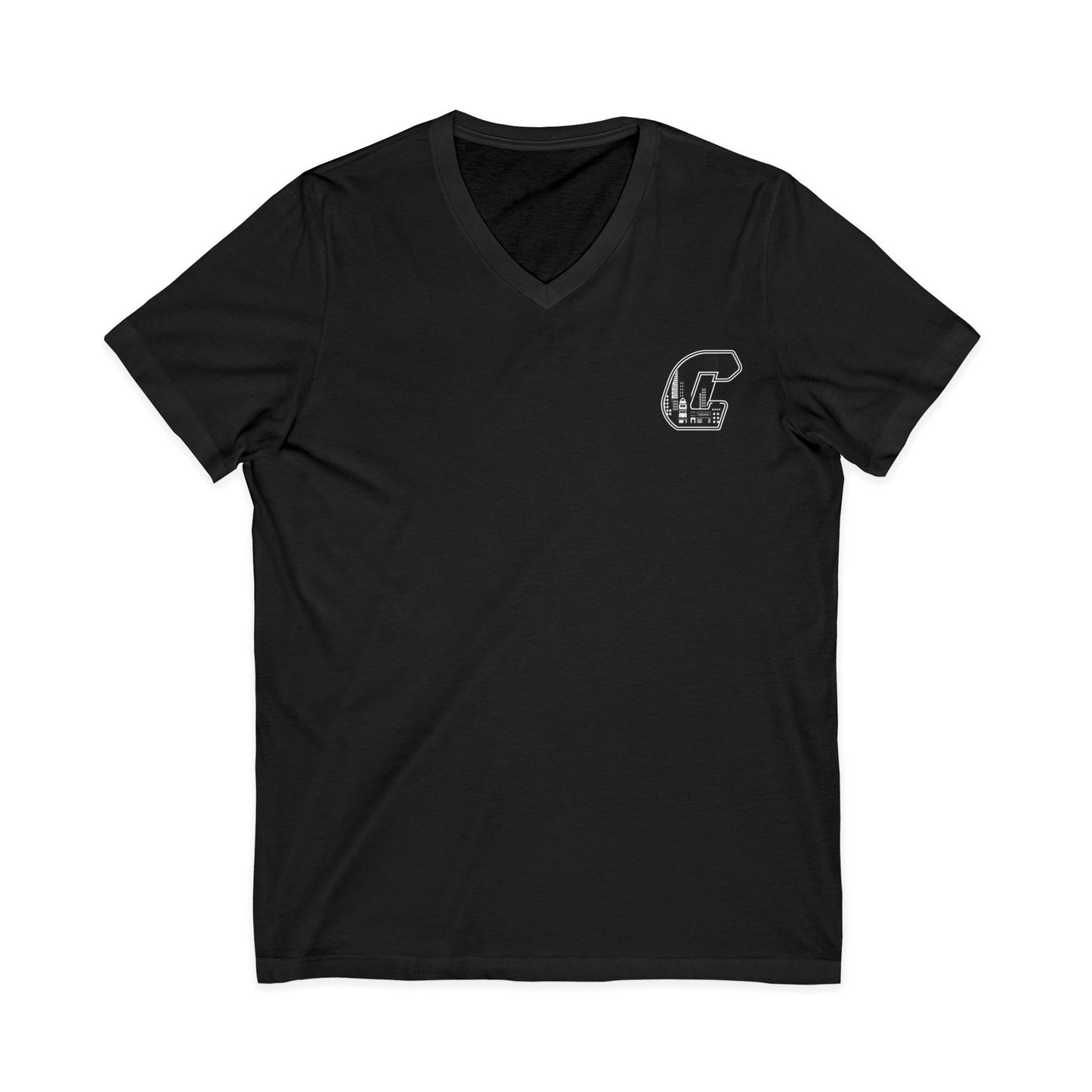 A Citydripco.  City C V-Neck Tee, Urban Aesthetic Shirt, Casual Wear, Gift for City Lovers, Everyday Fashion, Graphic Tee