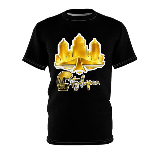 Citydripco. Gold City Skyline Crown Tee — Golden Pittsburgh Vibes