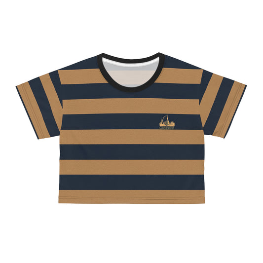 A Citydripco. Striped Chic Crop Tee, Casual T-Shirt, Stylish Summer Fashion, Trendy Gift, Beachwear Essential