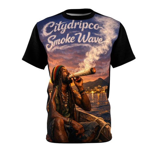 Rasta Smoke Wave Tee — 'Cityarpco Smoke Wave' All-Over Print Shirt