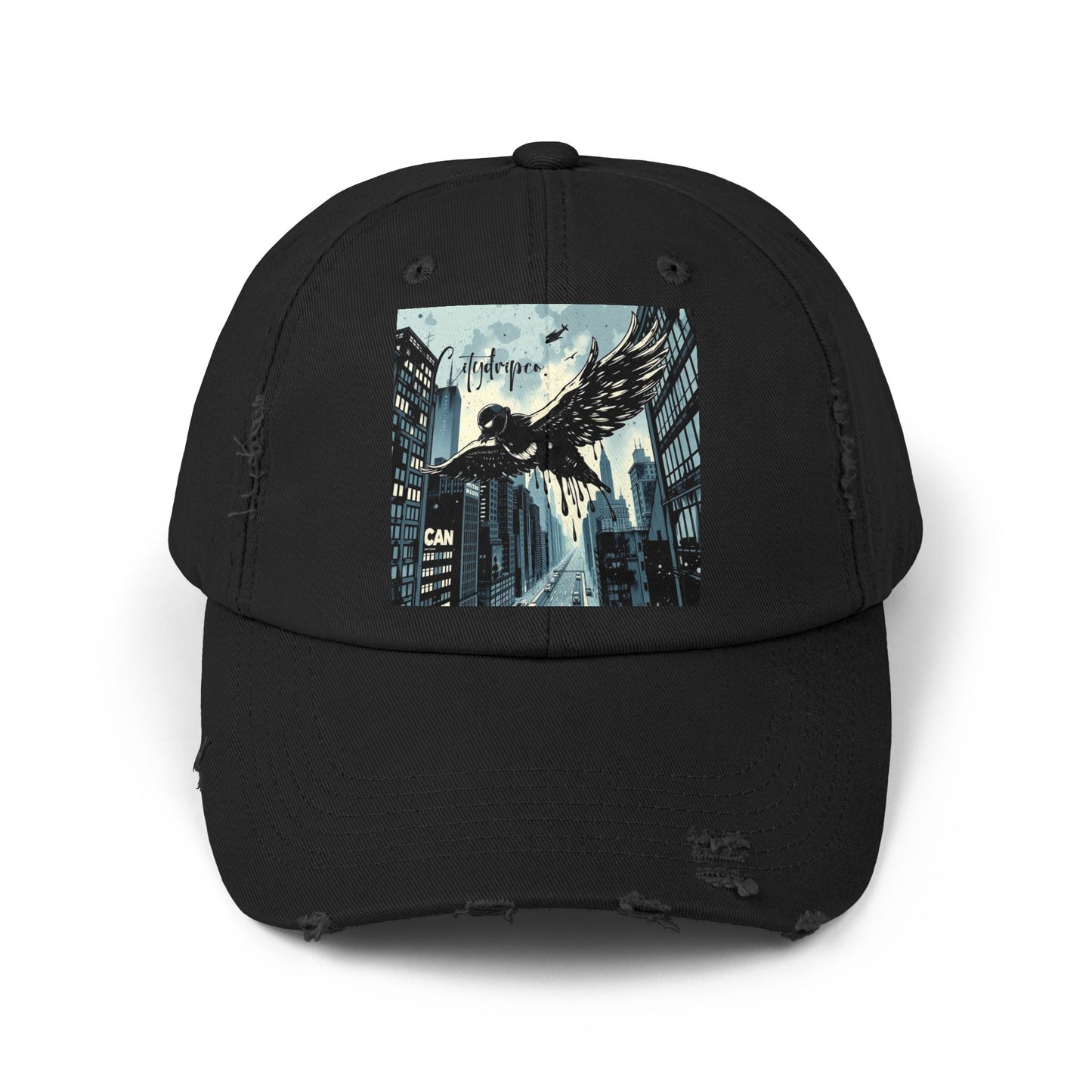 Citydripco. Bird Drip Distressed Cap with Artistic Design, Perfect for Casual Wear, Gifts for Him or Her, Streetwear, Cap for Music Festivals
