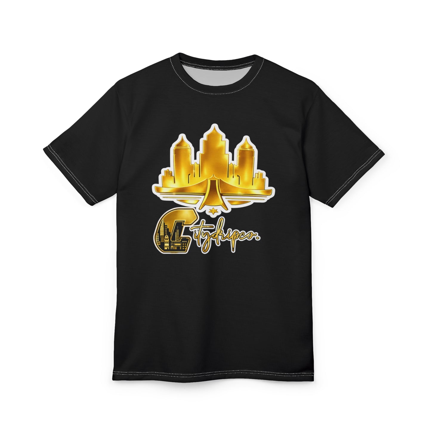 Citydripco. Gold City Skyline Crown Tee — Golden Pittsburgh Vibes