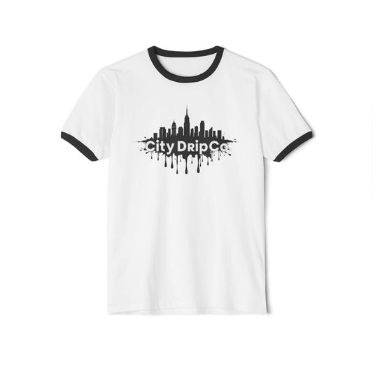 Citydripco. Black City Cotton Ringer T-Shirt - Urban Style for Trendsetters