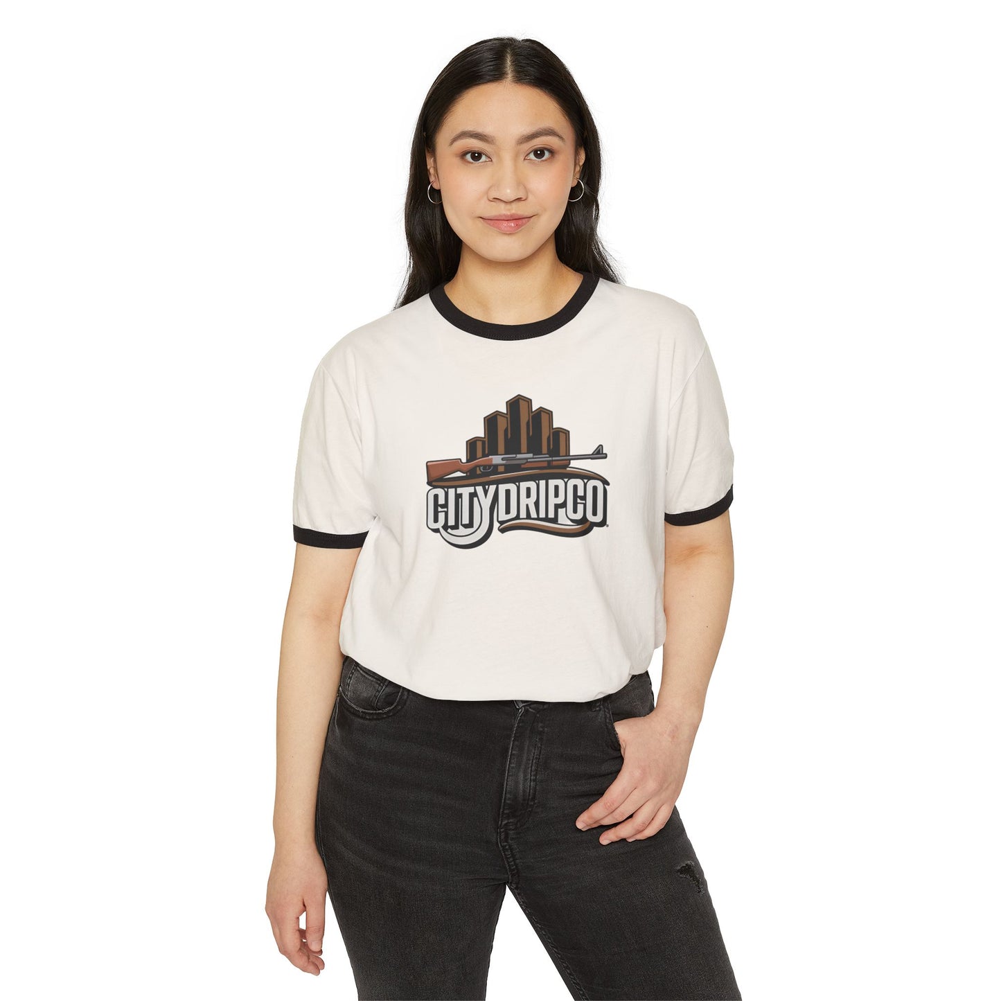 Citydripco. Rifleman Unisex Ringer T-Shirt - Stylish Cotton Tee for Urban Vibes